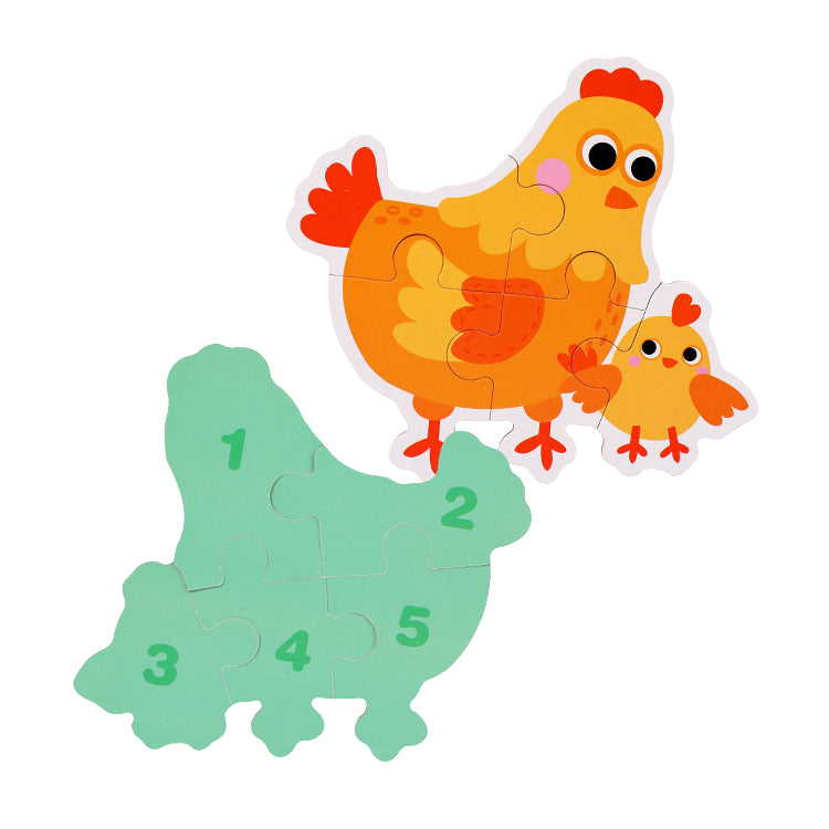 幼児のおもちゃ 農場の動物パズル 2~4歳の子供向け 木製パズル 1~3歳の幼児向け 内側に絵が一致 - 動物を学ぶための木製のおもちゃ - 男の子と女の子向けのギフト教育ゲーム 3~5歳