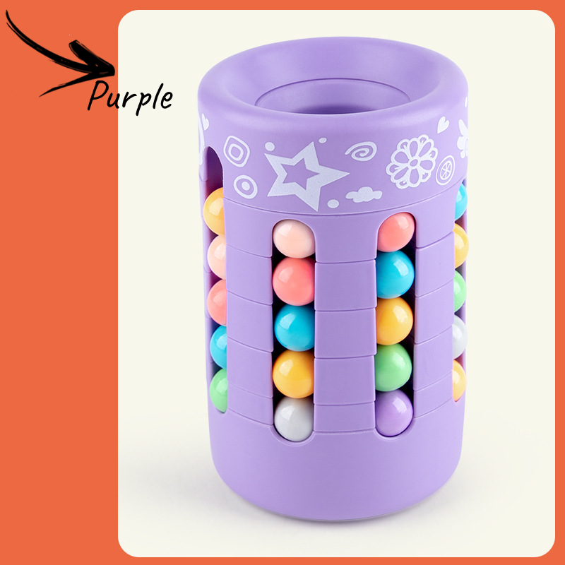 Rotating Magic Beans Pen Holder Magic Cube Adults Kids Fingertip Stress Relief Spin Bead Puzzles Children Education Game