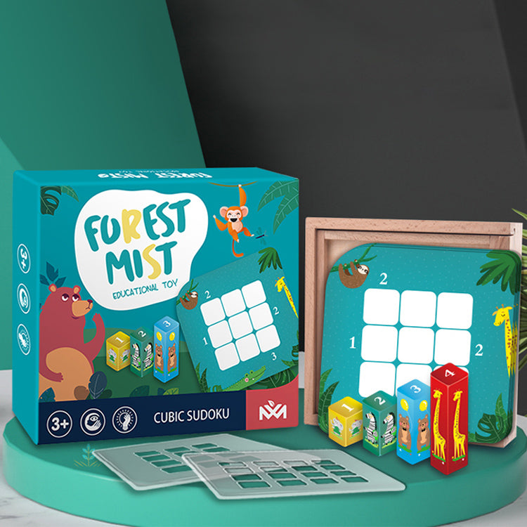 Buntes Waldnebeltier aus Holz, Lernspielzeug, Puzzle, Vorschulpuzzle, Spielzeug für Kinder und Kleinkinder ab 18 Monaten