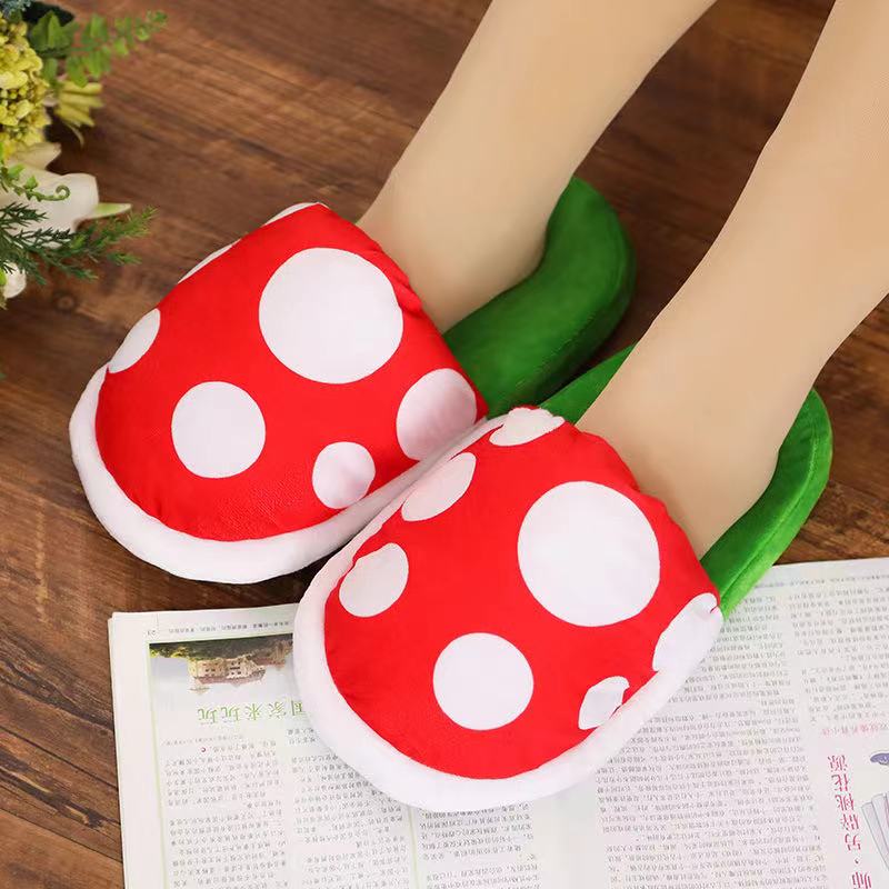 free shiping Winter Plush House Slipper Funny Cosplay Shoes Cute Cotton Shoes Home Wear Sneakers Green