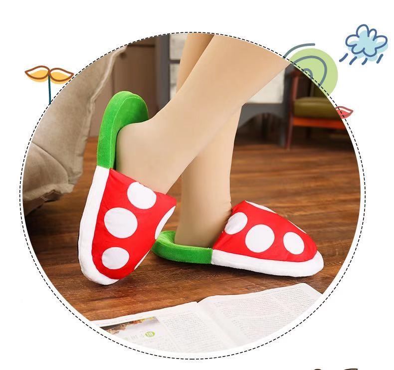 free shiping Winter Plush House Slipper Funny Cosplay Shoes Cute Cotton Shoes Home Wear Sneakers Green