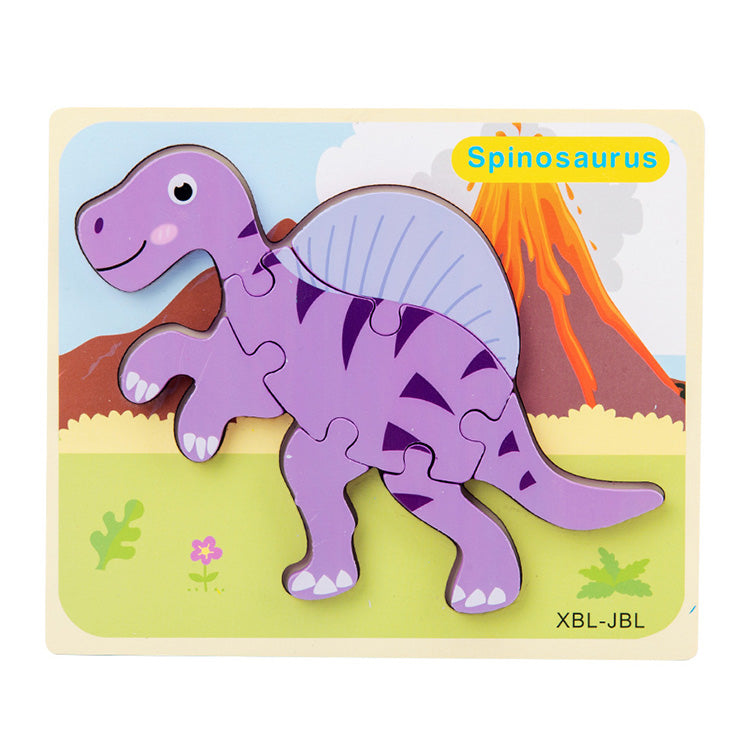 Dinosaurier-Puzzlebrett Kleinkindpuzzle 6er-Pack Dinosaurier-Holzpuzzle für Kleinkinder ab 3 Jahren, entdecken Sie die Welt der Dinosaurier Lernspielzeug für Jungen und Mädchen im Vorschulalter