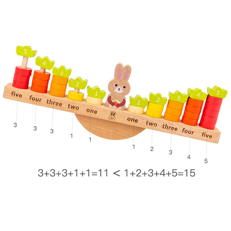 Balance-Mathe-Spiel Kaninchen zählen STEM Frühpädagogisches Vorschul-Lernspielzeug für Kinder, Mädchen und Jungen, Kinder, Kindergarten