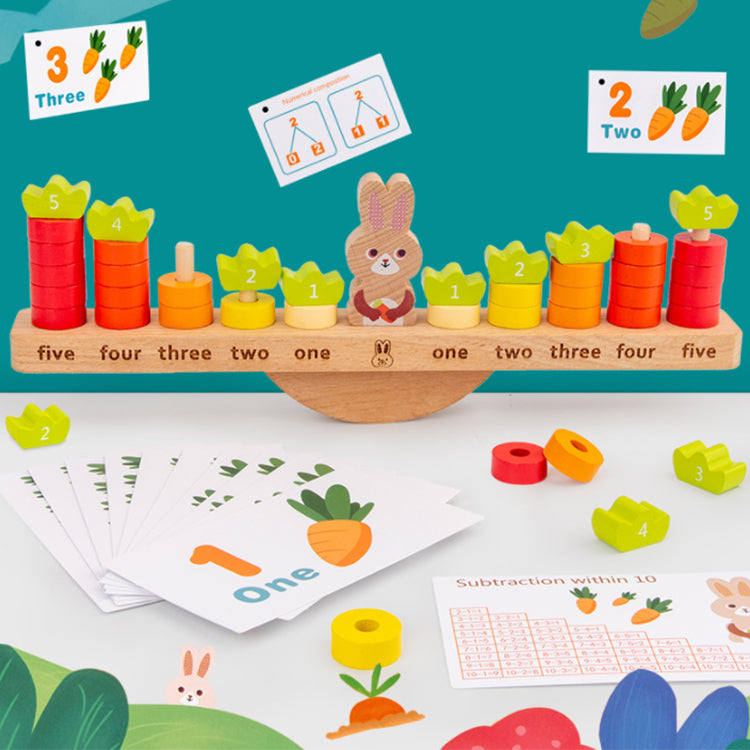 Balance-Mathe-Spiel Kaninchen zählen STEM Frühpädagogisches Vorschul-Lernspielzeug für Kinder, Mädchen und Jungen, Kinder, Kindergarten