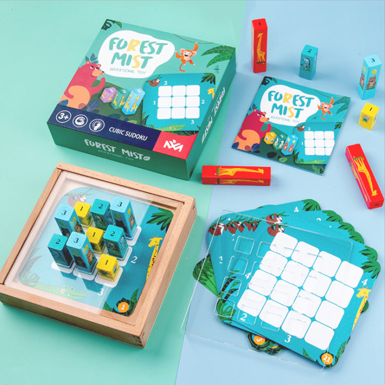 Buntes Waldnebeltier aus Holz, Lernspielzeug, Puzzle, Vorschulpuzzle, Spielzeug für Kinder und Kleinkinder ab 18 Monaten