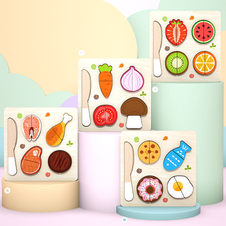 Schneiden von Obst und Gemüse zum Spielen – mit Messer und Schneidebrett – Spielzeug-Küchenzubehör-Sets für Kleinkinder und Kinder (Just Cutting Food)