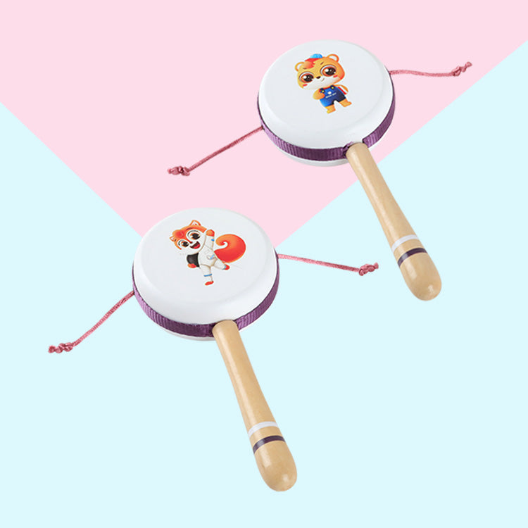 Baby Rattle Drum Toddler Musical Instruments Sets Educational Wood Toys with Storage Box for Boys and Girls