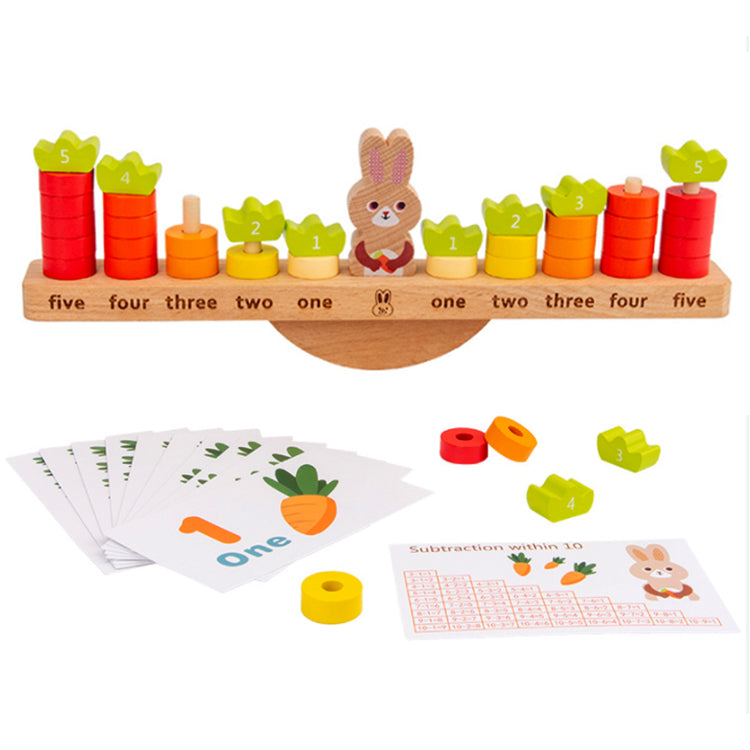 Balance-Mathe-Spiel Kaninchen zählen STEM Frühpädagogisches Vorschul-Lernspielzeug für Kinder, Mädchen und Jungen, Kinder, Kindergarten