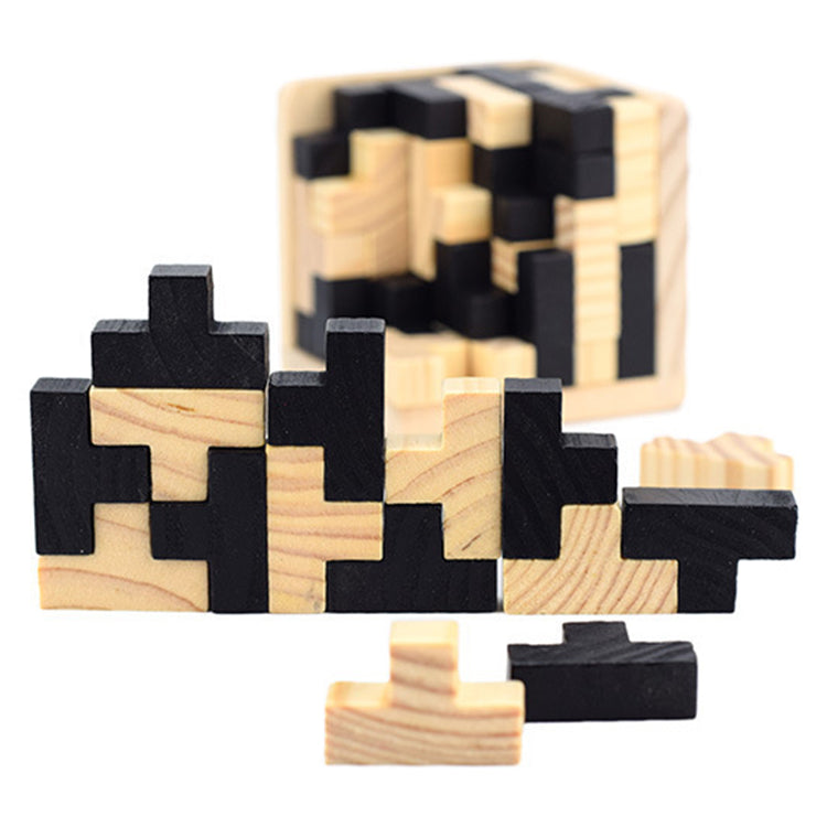 Sharp Brain Zoneのオリジナル3D木製頭の体操パズル。天才スキルビルダーのT字ピース。子供から大人まで楽しめる知育玩具。ギフト デスク パズル (オリジナル)