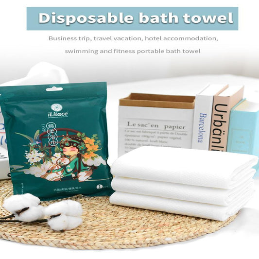iLilace Disposable Bath Towel Easy Travel Compressed Towels Disposable Soft Durable Towel 100% Cotton For Home Bath Towel Travel Camping(1pc)