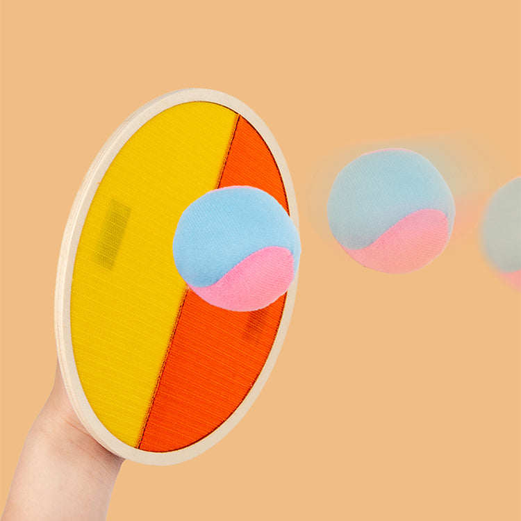 Ein niedliches Cartoon-Design, Wurf- und Fangballspiel, Outdoor-Spiel für Kinder, Hinterhofspiele, Strandspiel für Kinder (aufgerüstet) (2 Paddles 2 Balls)