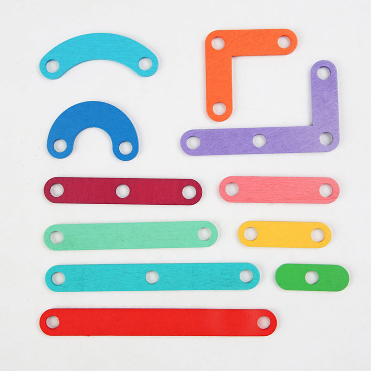 Wooden Letter Number Construction Puzzle Educational Stacking Blocks Toy Set Shape Color Sorter Pegboard Activity Board Sort Game for Kids Gift Preschool Learning STEM Toy
