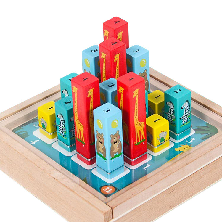 Buntes Waldnebeltier aus Holz, Lernspielzeug, Puzzle, Vorschulpuzzle, Spielzeug für Kinder und Kleinkinder ab 18 Monaten