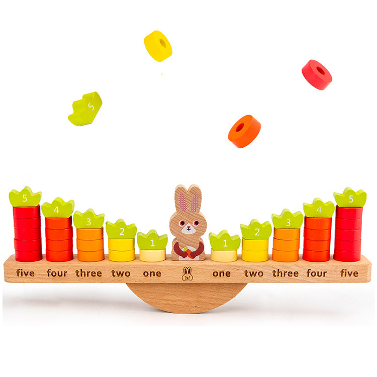 Balance-Mathe-Spiel Kaninchen zählen STEM Frühpädagogisches Vorschul-Lernspielzeug für Kinder, Mädchen und Jungen, Kinder, Kindergarten