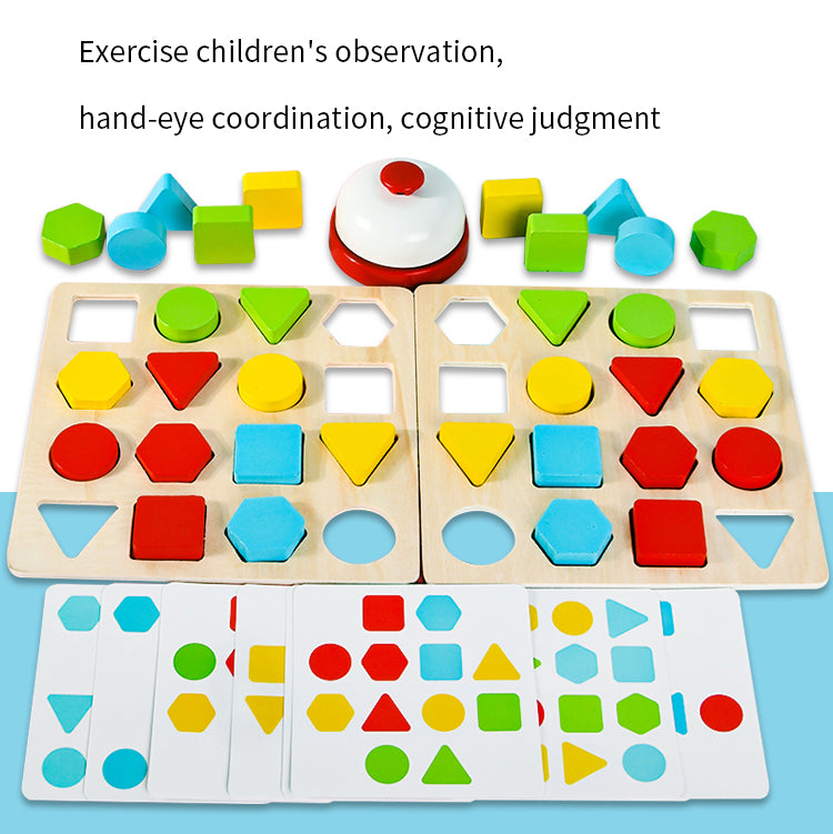 Two-Player Kids Geometric Battle Game Puzzle Toys Shape Color Sorting Matching Peg Puzzle Early Educational Toys