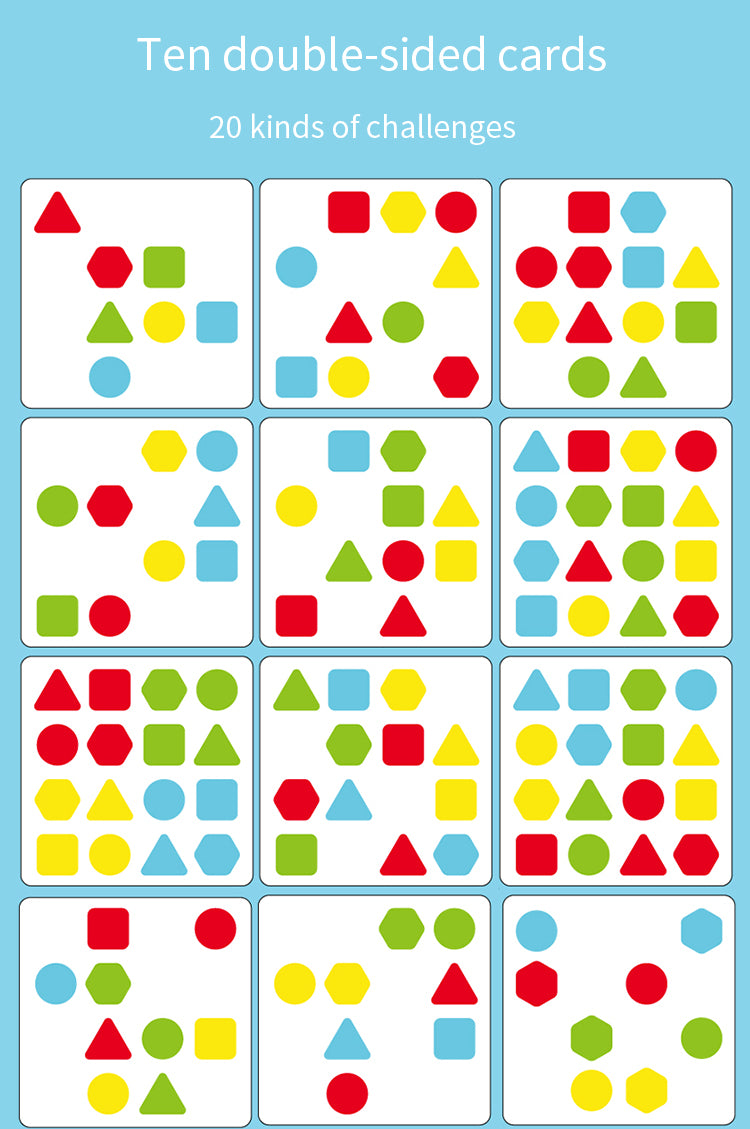 Two-Player Kids Geometric Battle Game Puzzle Toys Shape Color Sorting Matching Peg Puzzle Early Educational Toys