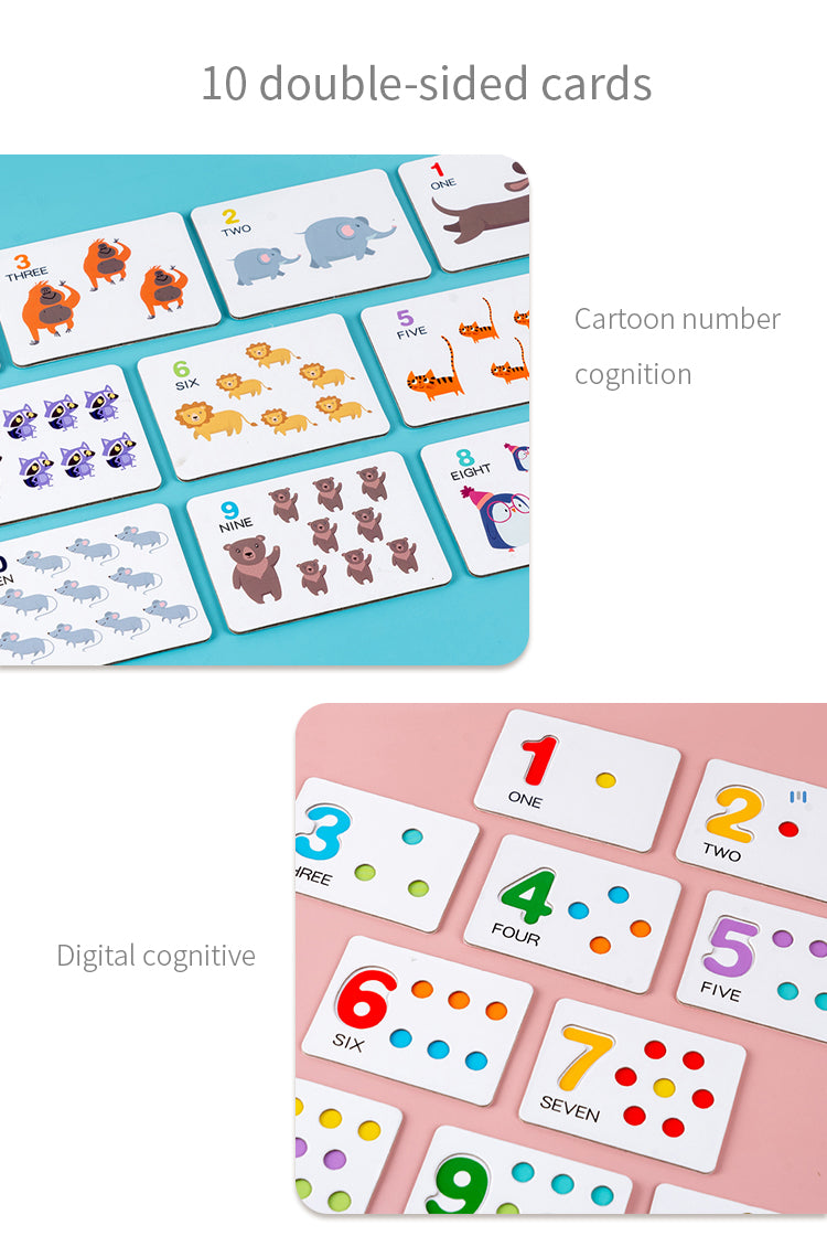Clip Bead Number Pairing Game 3D Puzzles Wooden Early Educational Eltern-Kind-Interaktionsspiel für Kinder