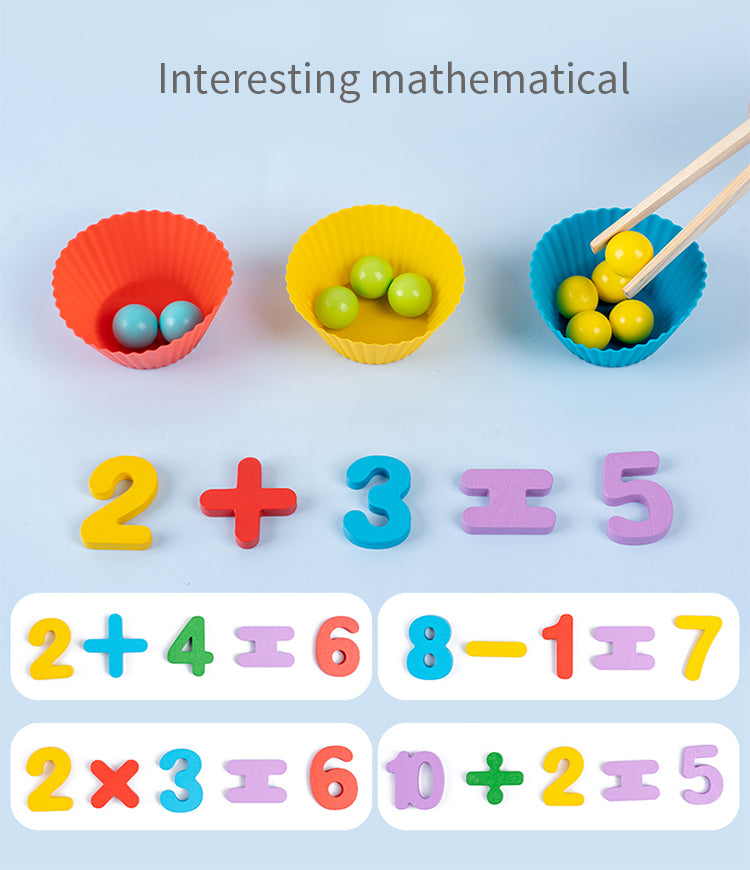 Clip Bead Number Pairing Game 3D Puzzles Wooden Early Educational Eltern-Kind-Interaktionsspiel für Kinder