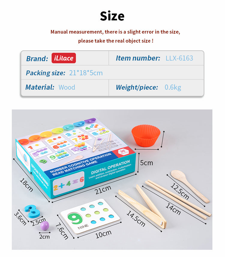 Clip Bead Number Pairing Game 3D Puzzles Wooden Early Educational Eltern-Kind-Interaktionsspiel für Kinder