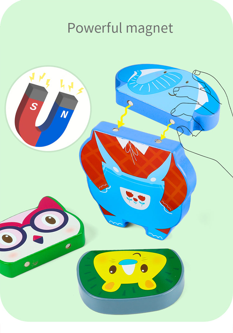 Kinder Magnetci Tierpuzzle Vorschule Pädagogisches MagneticToy für Kleinkinder Kinder Jungen Mädchen Bauen Magnetblöcke Puzzle