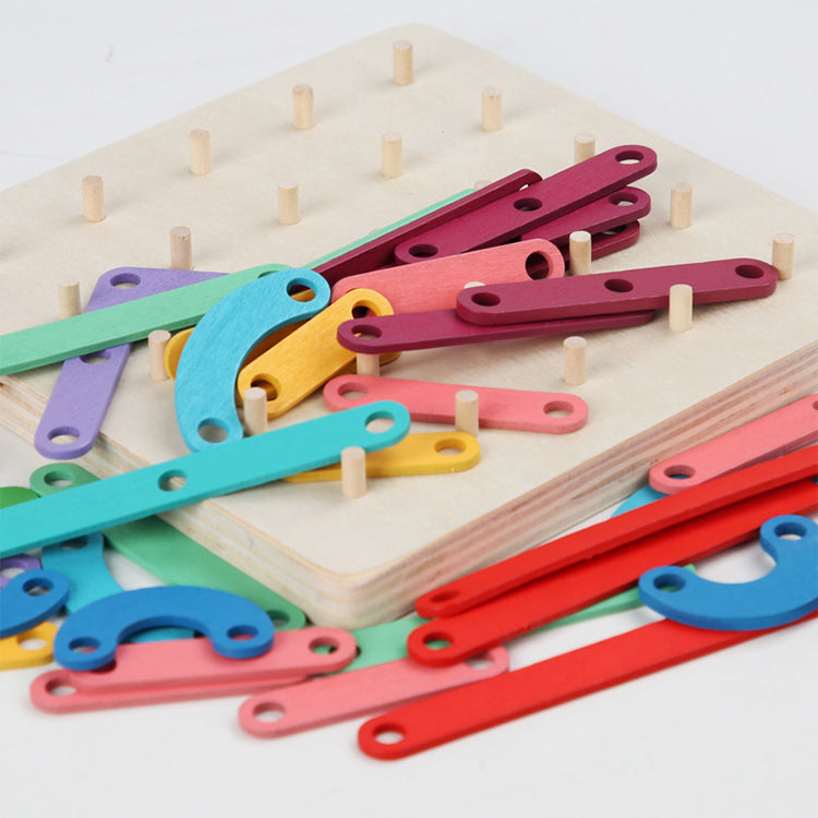 Wooden Letter Number Construction Puzzle Educational Stacking Blocks Toy Set Shape Color Sorter Pegboard Activity Board Sort Game for Kids Gift Preschool Learning STEM Toy