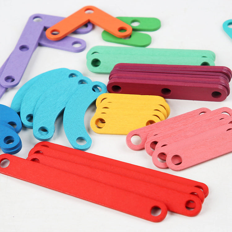 Wooden Letter Number Construction Puzzle Educational Stacking Blocks Toy Set Shape Color Sorter Pegboard Activity Board Sort Game for Kids Gift Preschool Learning STEM Toy