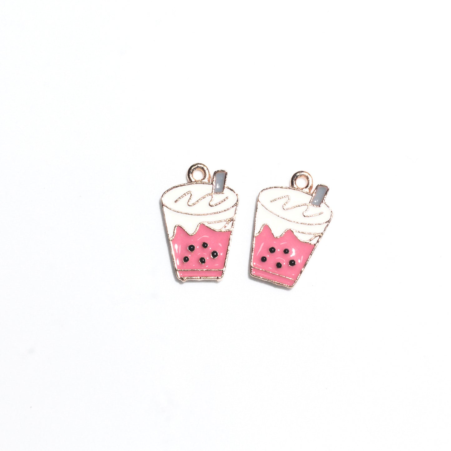 Boba Tea Metall Charms Ohrringe Zubehör Anhänger Zubehör DIY
