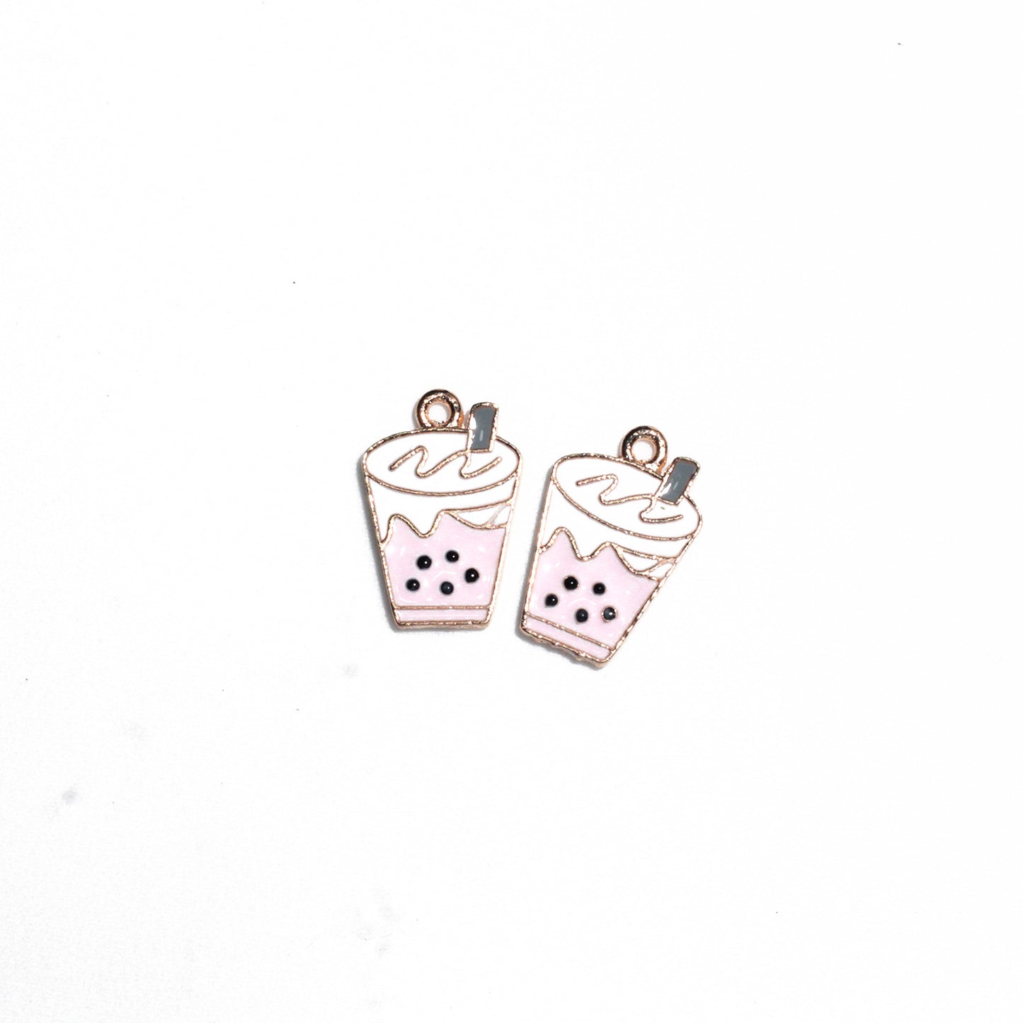 Boba Tea Metall Charms Ohrringe Zubehör Anhänger Zubehör DIY