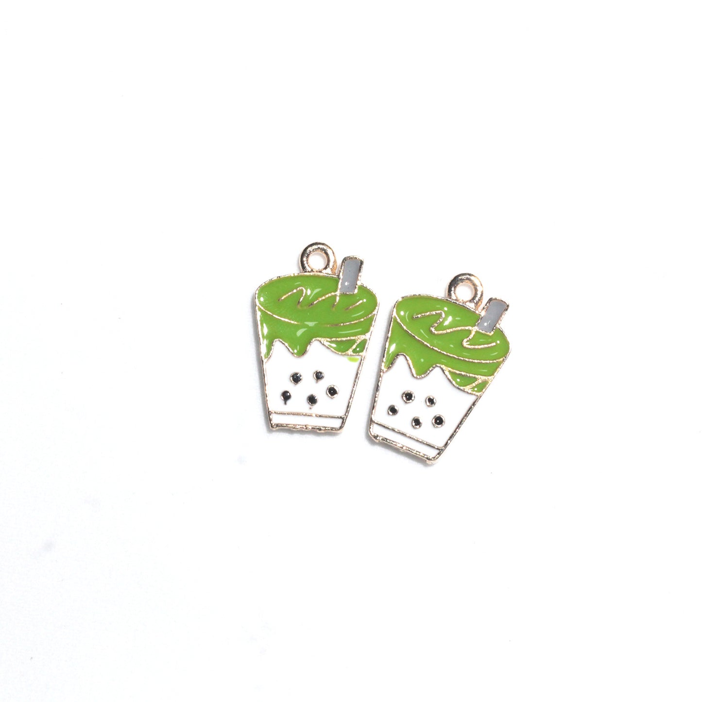 Boba Tea Metall Charms Ohrringe Zubehör Anhänger Zubehör DIY