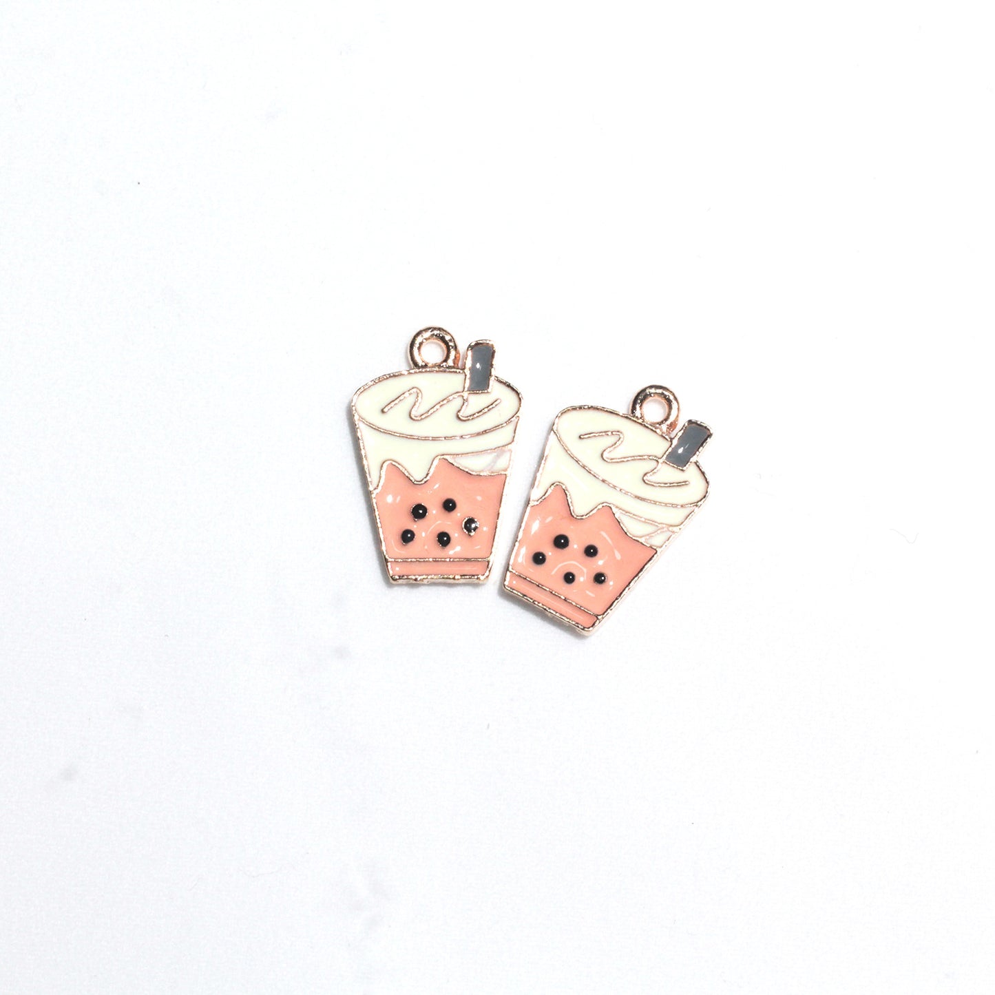 Boba Tea Metall Charms Ohrringe Zubehör Anhänger Zubehör DIY