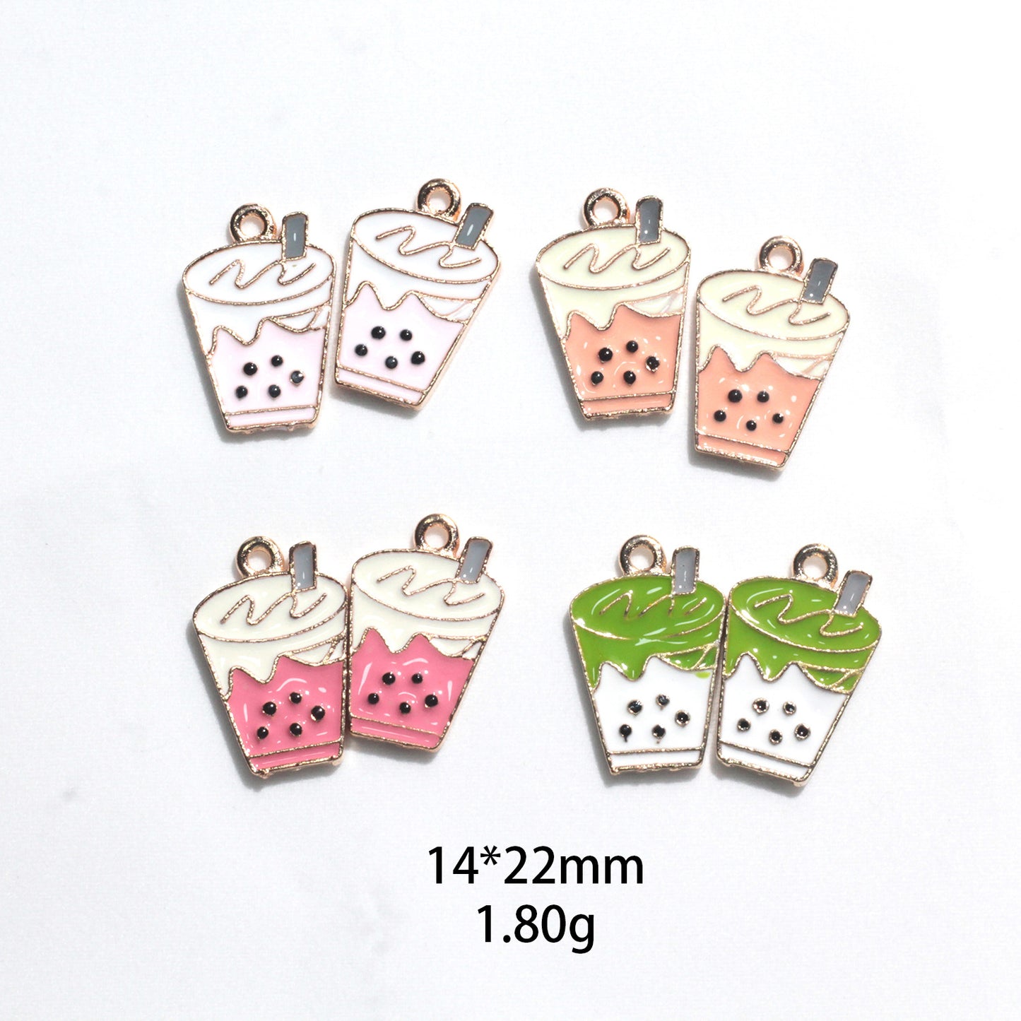 Boba Tea Metall Charms Ohrringe Zubehör Anhänger Zubehör DIY