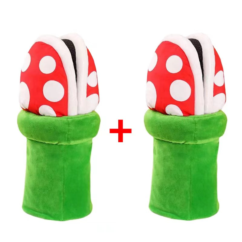 free shiping Winter Plush House Slipper Funny Cosplay Shoes Cute Cotton Shoes Home Wear Sneakers Green