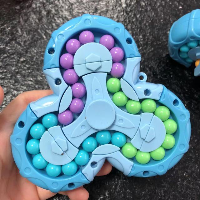 Rotating Magic Beans Gyro Magic Cube Adults Kids Fingertip Stress Relief Spin Bead Puzzles Children Education Game