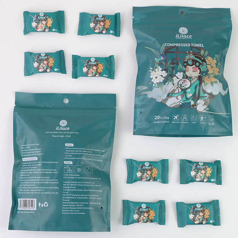 Compressed Towels1 Pack(20pcs) , Compressed Towels for Camping, Compressed Cotton Candy-Like Mini Towel, Disposable Face Compressed Towels, Camping Towels, Sports,20PCS(28×28cm)