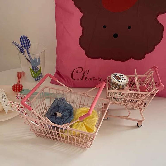【Empty Cart and Basket】mini size of trolley and basket mini shopping cart