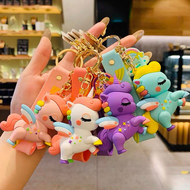 【Keyring】 3D Cute Cartoon Soft Silicone Game Character Animal Fashion Kawaii for keychain