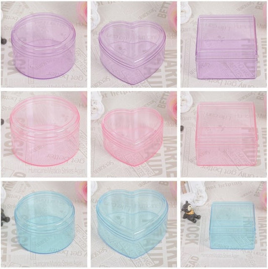 【Empty Boxes】 Pink Small Plastic Storage Box, Tiny Accessories Box Mini charms Storage Organizer Photo frames