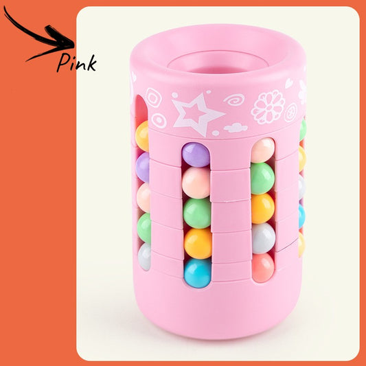 Rotating Magic Beans Pen Holder Magic Cube Adults Kids Fingertip Stress Relief Spin Bead Puzzles Children Education  Game