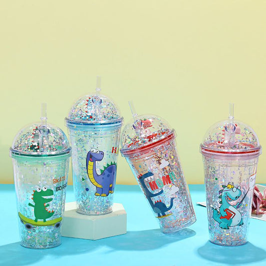 【Water Cup】Cold water bottles juice cup unicorn animal water bottle