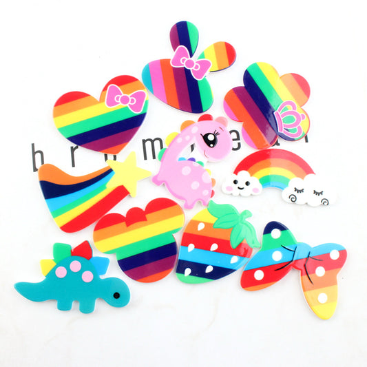 #4 【Acryl-Anhänger】 Kawaii süßes Set, gemischtes Flatback-Zubehör für DIY-Bastelarbeiten und Ornament-Scrapbooking