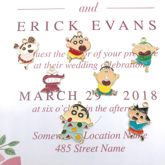Crayon Shin-chan Metal Charms Earrings Accessories Pendant Accessories DIY