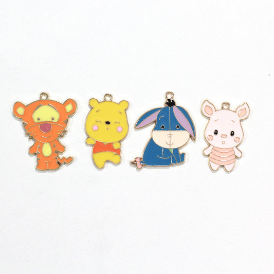 Winnie the Pooh Metal Charms Earrings Accessories Pendant Accessories DIY