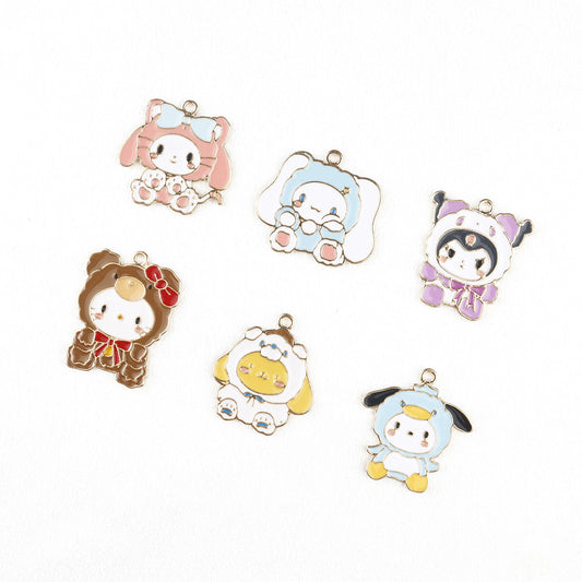 Animal Sitting Metal Charms Earrings Accessories Pendant Accessories DIY